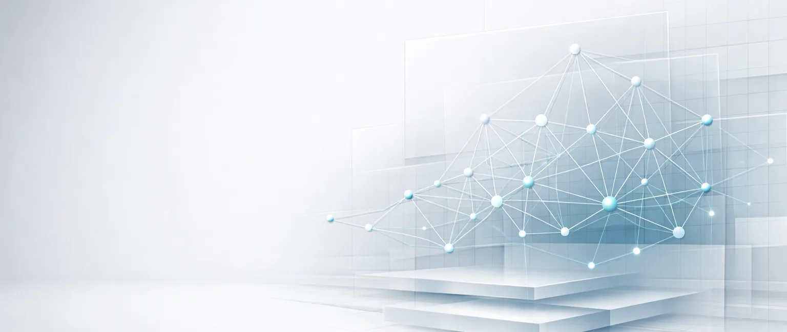 Abstrakte vernetzte Datenstruktur als Symbolbild für Blockchain